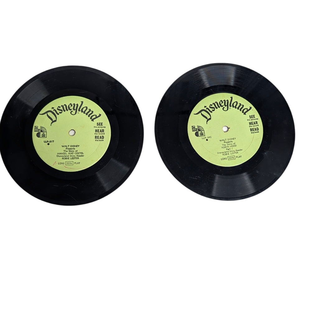 Disneyland Records Hansel and Gretel LLP-317 Robin Hood LLP-342 33 1/3‎ RPM Vtg